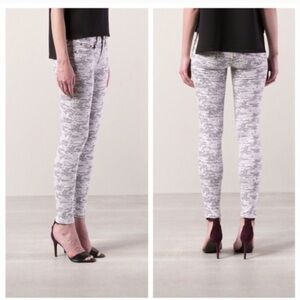 Rag & Bone Jean Skinny Gray Camo Print Low Rise Sz 27